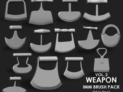 Weapon Collection IMM Brush Pack 15 in One Vol2 3D model