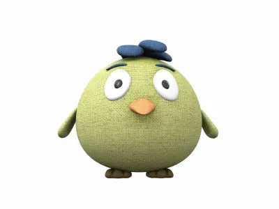 Plush toy bird 3D model
