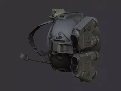 Kyle Urban Helmet with NVG Headset Low-poly 3D model