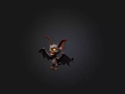 Cartoon Vampire Bat Low-poly 3D model