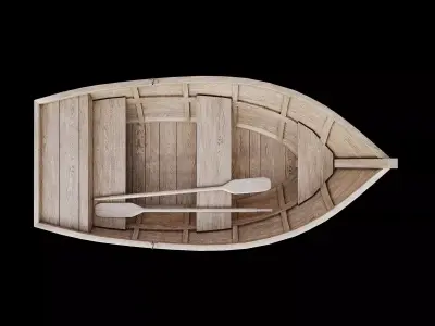 wooden boat 3D model
