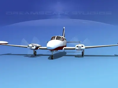 Cessna 414 Chancellor V09 3D model