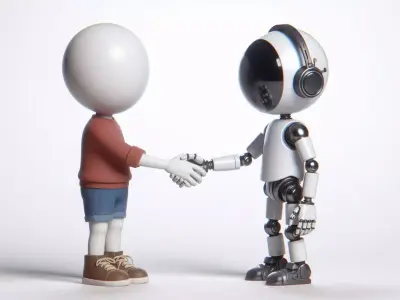 Robot and Human Friendship 3D Model 3D print model purchase