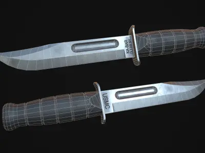 KA-BAR knife Low-poly 3D model