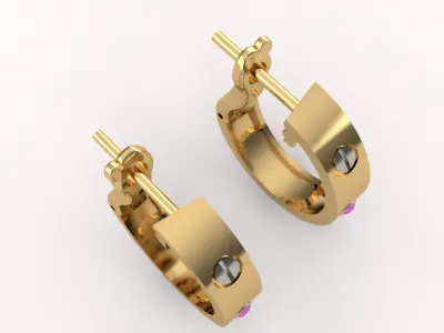 Earrings Cartier 3D print model