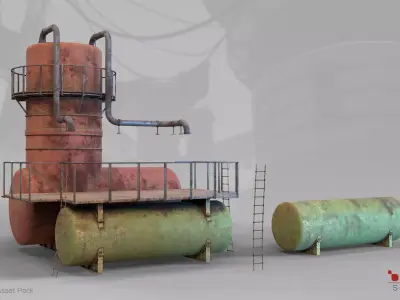 ModHouse 20 of 36 - Post Apocalyptic Low-poly 3D model