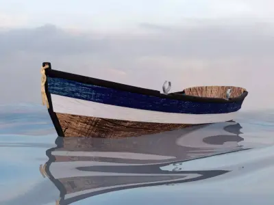 Rowboat Low-poly 3D model