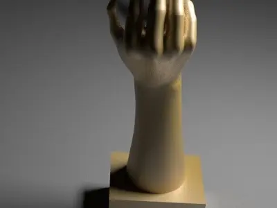 statue hand with cristal ball lowpoly Free 3D model