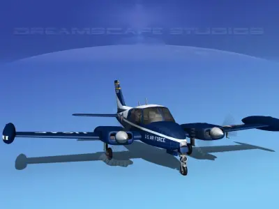 Cessna U-3B Blue Canoe V02  3D model