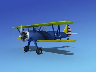 Stearman PT-17 Kaydet Trainer V02 3D model