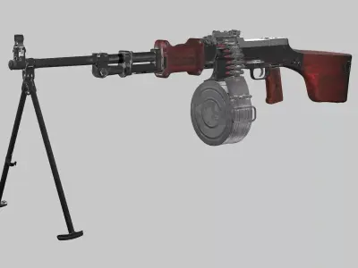 RPD Light Game Ready Machine Gun Low-poly 3D Model Low-poly 3D model