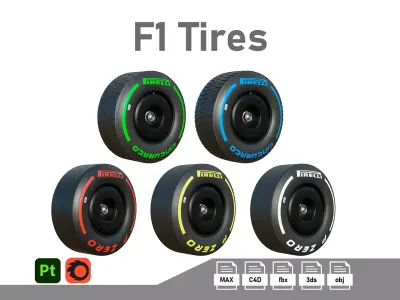 F1 Tires Pack 3D model