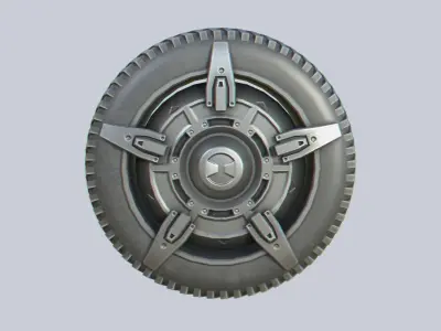 Scifi wheel Low-poly 3D model