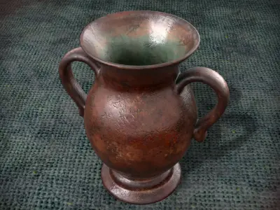 Flowervase bronze vase with handle Free low-poly 3D model