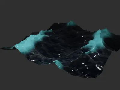 Ocean - made in Blender Low-poly 3D model