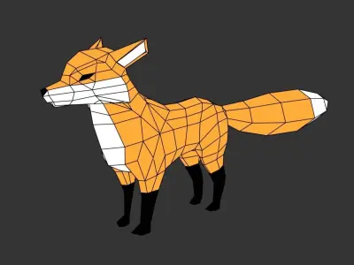 low-poly fox Low-poly 3D model