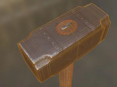 Medieval SledgeHammer Free low-poly 3D model