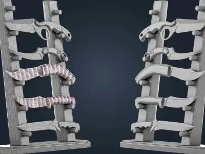 40 Knife Base Mesh Vol 03 Game Ready Low-poly 3D model