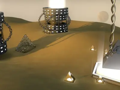 sci-fi desert Free low-poly 3D model