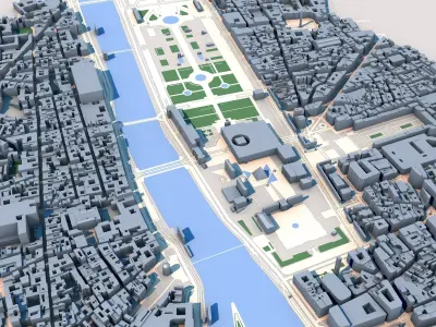 Louvre Museum Paris France 3D model