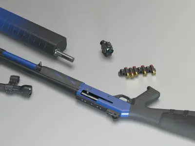 Benelli m4 S90 super Low-poly 3D model