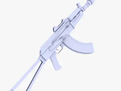 AKS-74U Supressed Low-poly 3D model