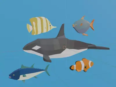 Fish pack - Pack de peces - Lowpoly Low-poly 3D model