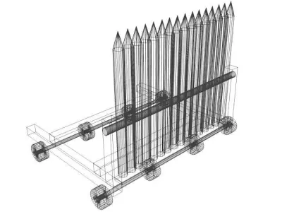 Medieval War Machine - Ramp Shield 3D model