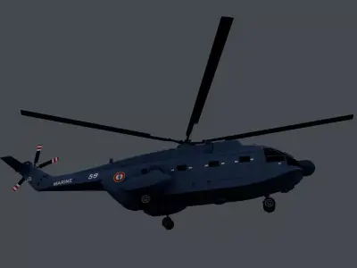 Lowpoly  SA 321 Super Frelon Low-poly 3D model