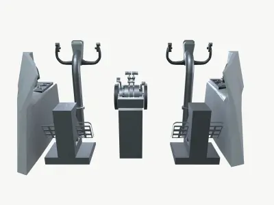 Airplane Cockpit Front Interior 3D model