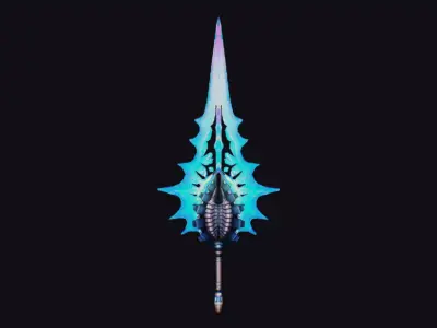 Sword Magical Cutting Fantasy Melee Dagger Iron Blade Saber Low-poly 3D model