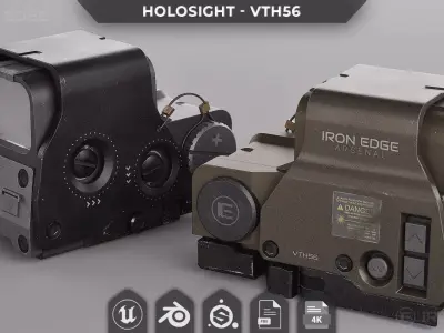 Holographic Sight VTH56 - AAA 3D Asset - Game Ready Low-poly 3D model