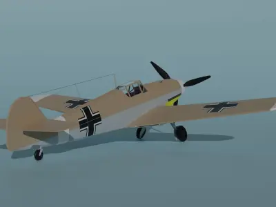 Messerschmitt Bf 109 F-4 Trop Low-poly 3D model