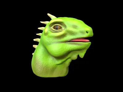 Iguana lizard head Free 3D model
