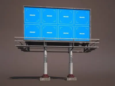 Old Billboard Low Poly Low-poly 3D model