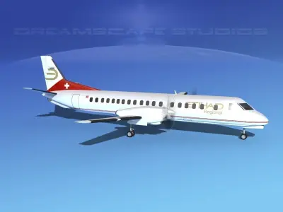SAAB 2000 Etihad 3D model