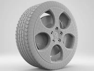 Volkswagen Golf Gti Rim 3D model
