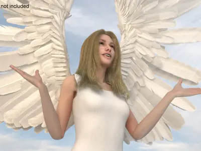 Brown Eyed Blonde Angel Girl Rigged 3D model