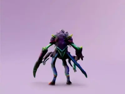 Alien Predator Bioluminescent Creature 3D Model Low-poly 3D model