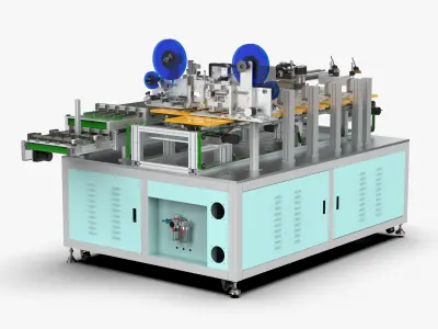 Automatic Battery Cover Assembly and Testing Machine 3D model