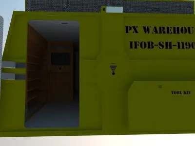  WareHouse Sci-Fi Military Module 3d model Low-poly 3D model