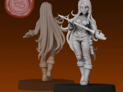 Queen Emeraldas - Space Pirate Captain Harlock - 32mm Miniature 3D print model