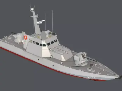 Gyurza-M class artillery boat 58155 Low-poly 3D model
