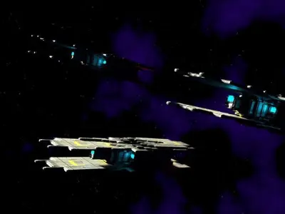 A fictional Space Ship Low-poly 3D model
