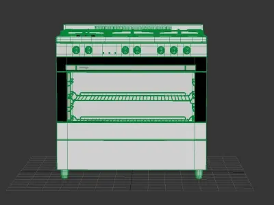 Omega 90 cm 9 Function Free Standing Oven 3D model