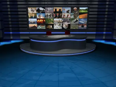 TV news studio 3D model