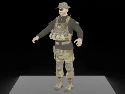 Captain Price COD4 MW Low-poly 3D model
