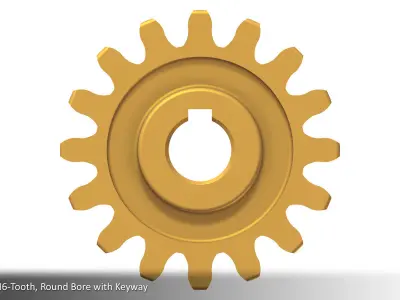 16-Tooth Spur Gear 01 Free 3D print model