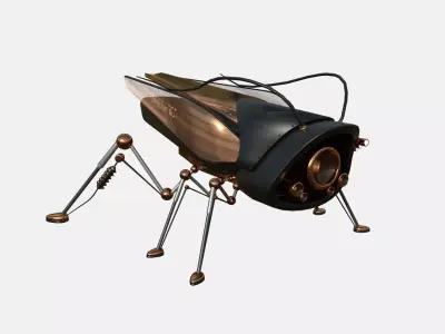 Insect Robot F08 Black Copper - SciFi Character Design Low-poly 3D model