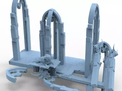 Stone table Ancient Ruins 3D model